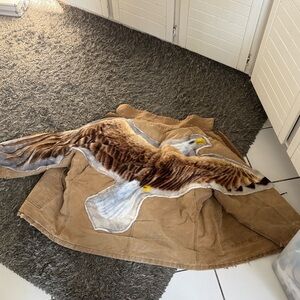 Vintage Carhartt Work Jacket customized bald eagle back